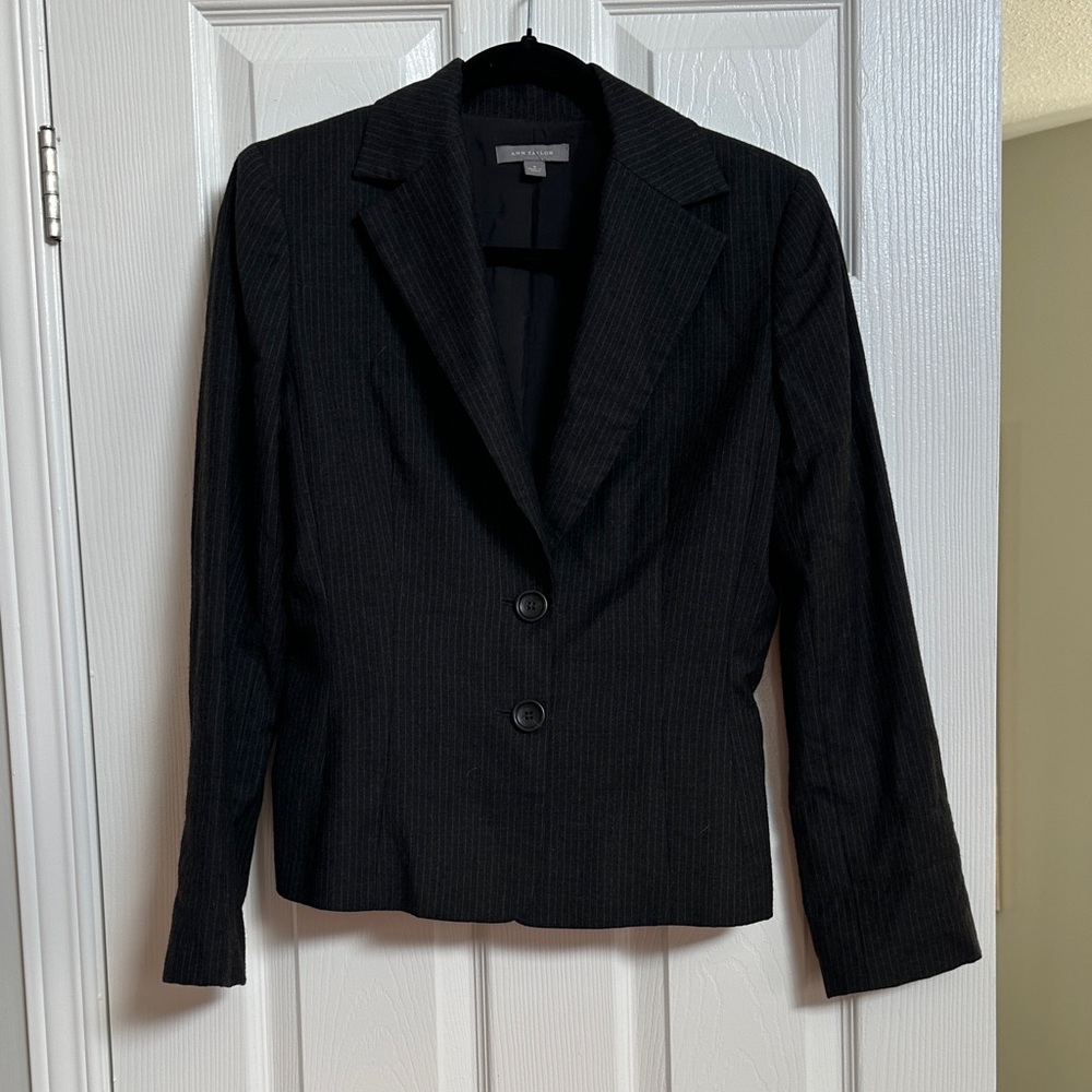 Wool & Cashmere Black Pinstripe Blazer